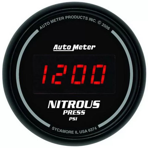 Autometer 2-1/16" 0-1600 PSI Nitrous Pressure Gauge SPORT-COMP Digital | Universal (6374)