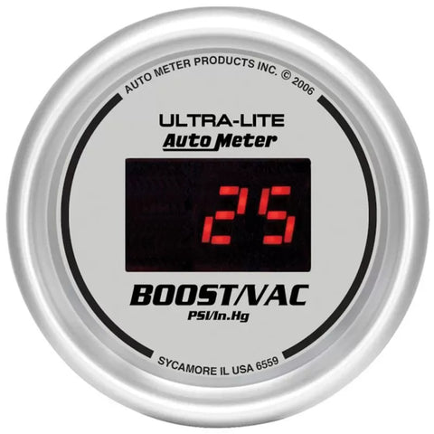 Autometer 2-1/16" 5-100 PSI Vacuum/Boost Gauge ULTRA-LITE Digital | Universal (6559)
