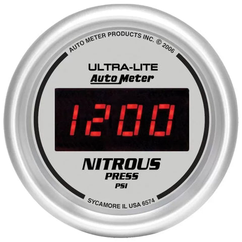 Autometer 2-1/16" 0-1600 PSI Nitrous Pressure Gauge ULTRA-LITE Digital | Universal (6574)