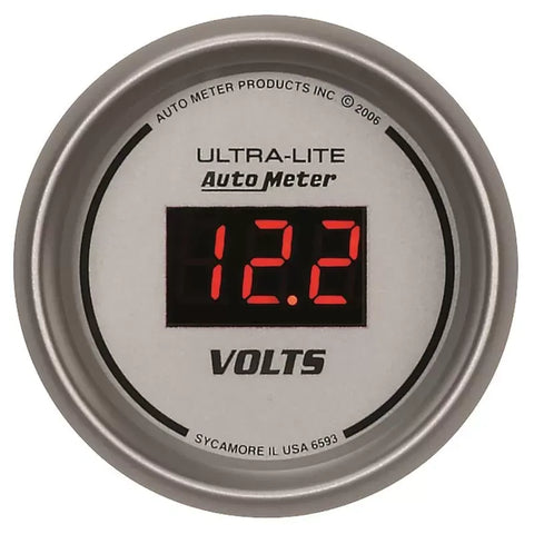 Autometer 2-1/16" 8-18V Voltmeter Gauge ULTRA-LITE Digital | Universal (6593)