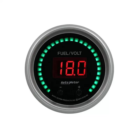 Autometer 2-1/16" Two Channel 0-100%/8-18V Digital Fuel Level /Volt Gauge SPORT-COMP Elite | Universal (6709-SC)