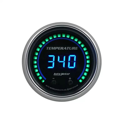 Autometer 2-1/16" Two Channel Selectable Scale ºF / ºC Digital Fluid Temperature Gauge Cobalt | Universal (6754-CB)