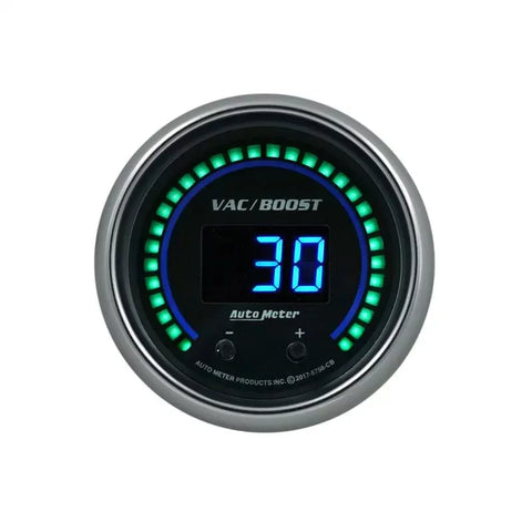 Autometer 2-1/16" Two Channel Selectable Scale PSI / BAR Digital Vacuum/Boost / Fluid Pressure Gauge Cobalt | Universal (6758-CB)