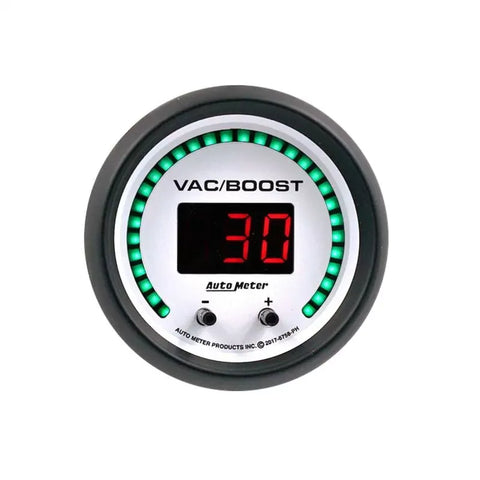 Autometer 2-1/16" Two Channel Selectable Scale PSI / BAR Digital Vacuum/Boost / Fluid Pressure Gauge Phantom Elite | Universal (6758-PH)