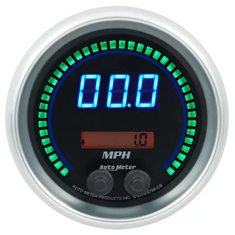 Autometer 3-3/8" 260 MPH / 260 KM/H Electric Programmable Speedometer Gauge Cobalt | Universal (6789-CB)