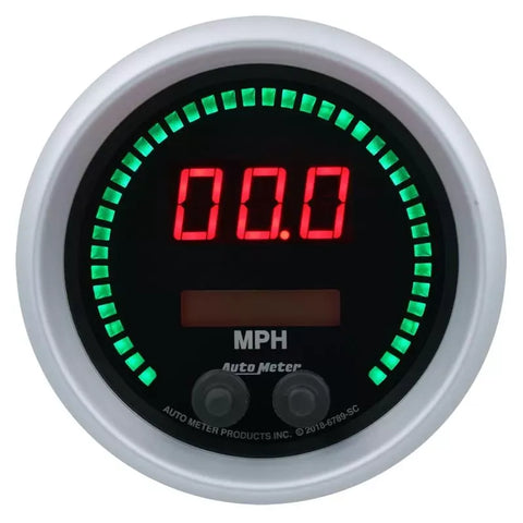 Autometer 3-3/8" 260 MPH / 260 KM/H Electric Programmable Speedometer Gauge SPORT-COMP Elite Digital | Universal (6789-SC)