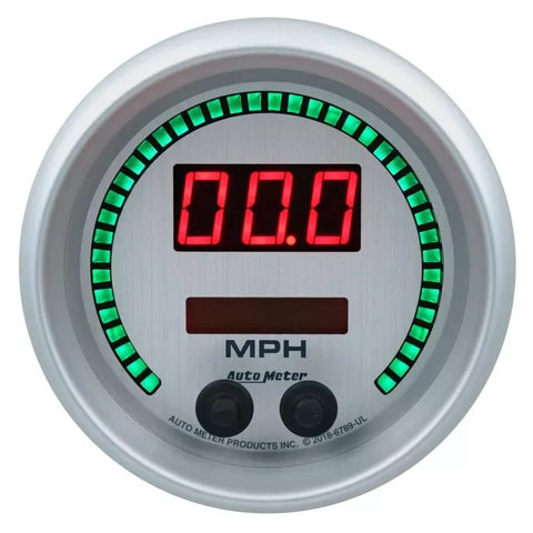 Autometer 3-3/8" 260 MPH / 260 KM/H Electric Programmable Speedometer Gauge ULTRA-LITE Elite Digital | Universal (6789-UL)