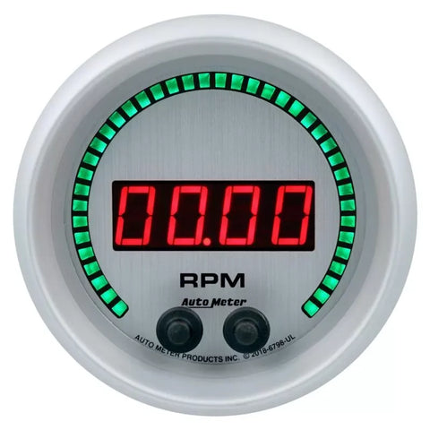 Autometer 3-3/8" 0-16K RPM In-Dash Tachometer Gauge ULTRA-LITE Elite Digital | Universal (6798-UL)