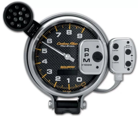 Autometer 5" 0-9000RPM Pedestal Tachometer Gauge Carbon Fiber | Universal (6835)
