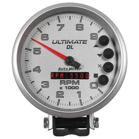 Autometer 5" 0-9000RPM Pedestal ULTIMATE DL PLAYBACK Tachometer Gauge Silver | Universal (6894)