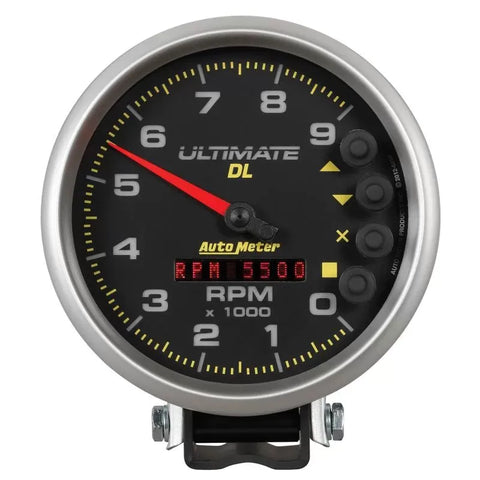 Autometer 5" 0-9000RPM Pedestal ULTIMATE DL PLAYBACK Tachometer Gauge Black | Universal (6896)