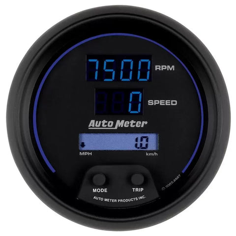 Autometer 3-3/8" 10K RPM/260 MPH/260 KM/H Digital Tachometer/Speedometer Gauge Cobalt | Universal (6987)