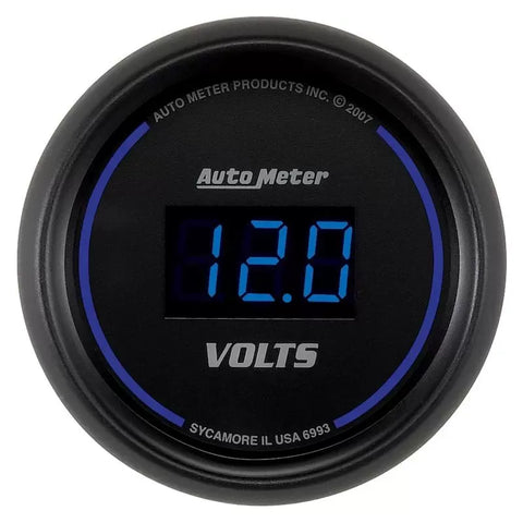 Autometer 2-1/16" 8-18V Digital Voltmeter Gauge Cobalt | Universal (6993)
