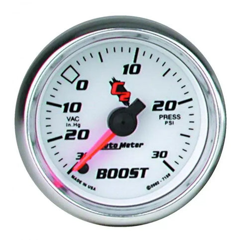 Autometer 2-1/16" 30 IN HG/30 PSI Vacuum/Boost Gauge C2 | Universal (7159)