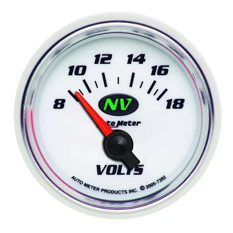 Autometer 2-1/16" 8-18V Voltmeter Gauge NV | Universal (7392)