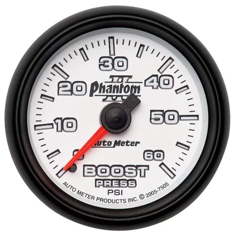 Autometer 2-1/16" 0-60 PSI Boost Gauge Phantom II | Universal (7505)