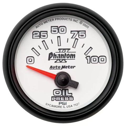 Autometer 2-1/16" 0-100 PSI Oil Pressure Gauge Phantom II | Universal (7527)