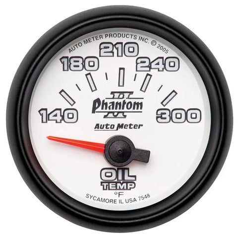 Autometer 2-1/16" 140-300 °F Oil Temperature Gauge Phantom II | Universal (7548)