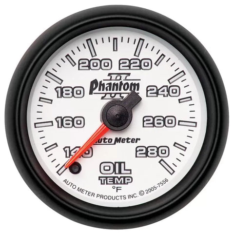 Autometer 2-1/16" 140-280 °F Oil Temperature Gauge Phantom II | Universal (7556)