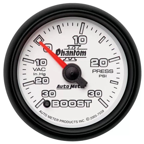 Autometer 2-1/16" 30 IN HG/30 PSI Vacuum/Boost Gauge Phantom II | Universal (7559)