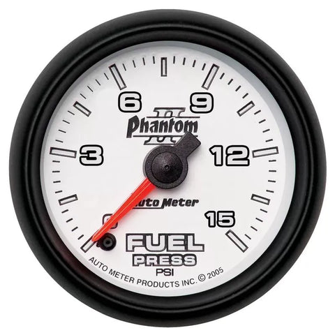 Autometer 2-1/16" 0-15 PSI Fuel Pressure Gauge Phantom II | Universal (7561)