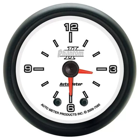 Autometer 2-1/16" 12-Hour Clock Gauge Phantom II | Universal (7585)