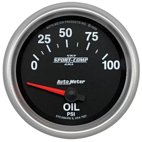 Autometer 2-5/8" 0-100 PSI Oil Pressure Gauge SPORT-COMP II | Universal (7627)