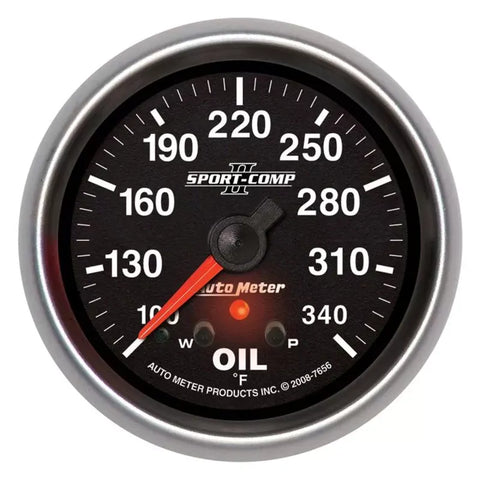 Autometer 2-5/8" 100-340 °F Oil Temperature Gauge SPORT-COMP II | Universal (7656)