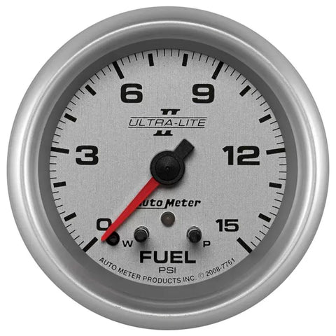 Autometer 2-5/8" 0-15 PSI Fuel Pressure Gauge ULTRA-LITE II | Universal (7761)