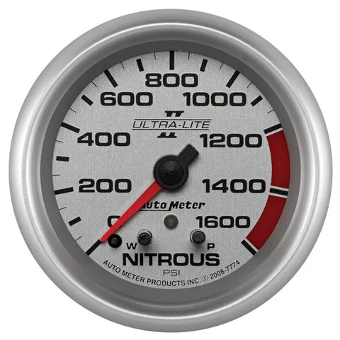 Autometer 2-5/8" 0-1600 PSI Nitrous Pressure Gauge ULTRA-LITE II | Universal (7774)