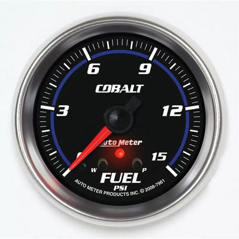 Autometer 2-5/8" 0-15 PSI Fuel Pressure Gauge Cobalt | Universal (7961)