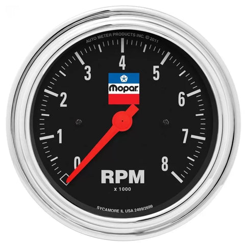 Autometer 3-3/8" 4 / 6 / 8 Cylinder In-Dash 0-8000RPM Tachometer Gauge MOPAR CLASSIC | Universal (880791)