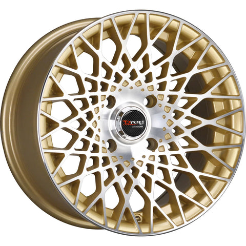 Drag Wheels DR65 Gold w/ Machined Spoke Faces 15x7.5 | 4x100 (DR651575261073GDM)