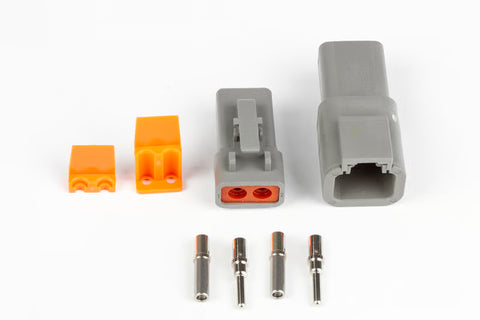 Haltech Plug And Pins Only - Matching Set Of Deutsch DTP-2 Connectors (25 Amp) | Universal (HT-031202)