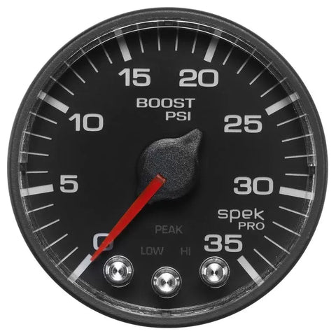 Autometer 2-1/16" 0-35 PSI SPEK-PRO Boost Gauge Black/Black | Universal (P303328)