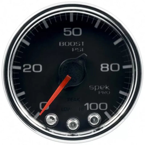 Autometer 2-1/16" 0-100 PSI SPEK-PRO Boost Gauge Black/Chrome | Universal (P30531)