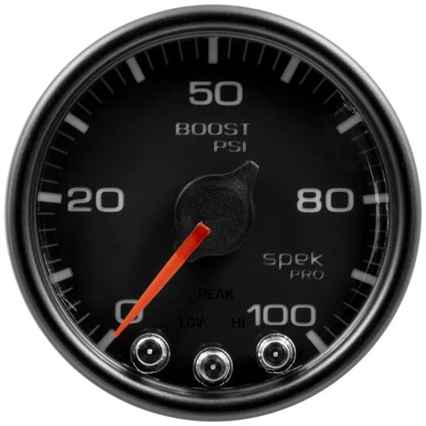 Autometer 2-1/16" 0-100 PSI SPEK-PRO Boost Gauge Black/Black | Universal (P30532)