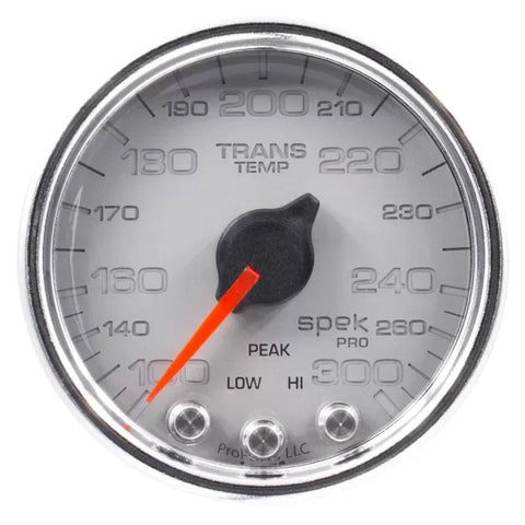 Autometer 2-1/16" 100-300 °F SPEK-PRO Transmission Temp Gauge Silver/Chrome | Universal (P34221)