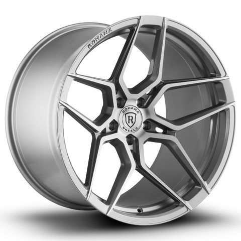 Rohana Wheels RFX11 Titanium Silver w/ Machined Brushed Spoke Faces 20x11 | 5x112 (RFX1120115112BT30D)