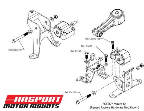 Hasport L15B7 Replacement Mounts | 2016-2020 Honda Civic Base/Si (FCSTK-K)