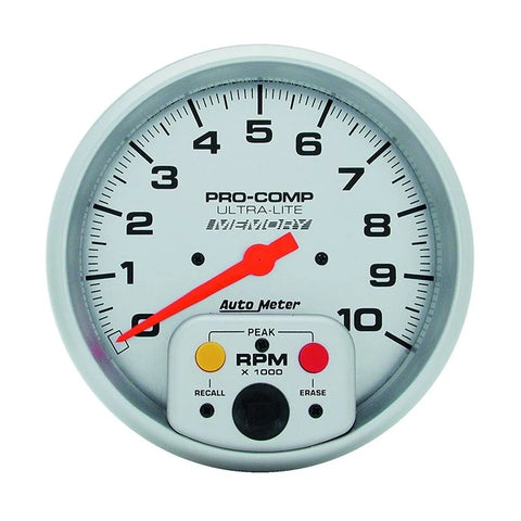 Autometer 5" 0-10000 RPM Tachometer Gauge ULTRA-LITE W/ MEMORY & RedLINE POINTER | Universal (4494-06801)
