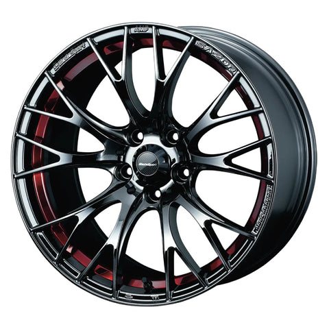 WedsSport SA-20R Gloss Black with a Red Undercut (Red Light Chrome) 18x8.5 | 5x100 (72801)