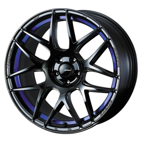 WedsSport SA-27R Black Chrome with a Blue Undercut (Blue Light Chrome II) 18x8.5 | 5x114.3 (74235)