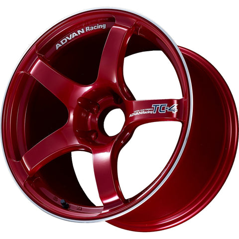 Advan Racing TC4 Candy Red w/ Machined Outer Lip Ring 18x9.5 | 5x114.3 (YAD8J45ECRR)