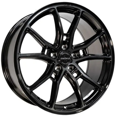 Anovia AN-10 Black w/ Dark Tint Machined Spoke Faces 19x9.5 +35 | 5x112 (ANO0101995511235GB)