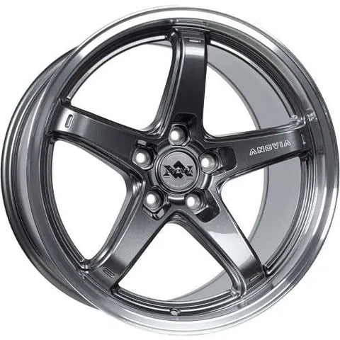 Model 5s Rims Anovia Wheels AN-5S Gloss Gunmetal Gray w/Machined Lip 18x9.5 | 5x120 ...