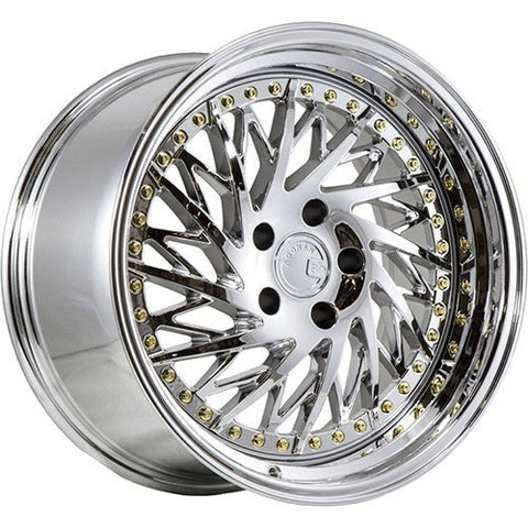 AodHan Wheels DS03 Vacuum Chrome w/ Gold Rivets 18x9.5 | 5x100 (DS31895510035VC_D) - Return