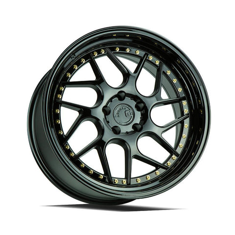 AodHan Wheels DS01 Gloss Black w/ Gold Rivets 18x10.5 | 5x120 (DS118105512025GBGR)