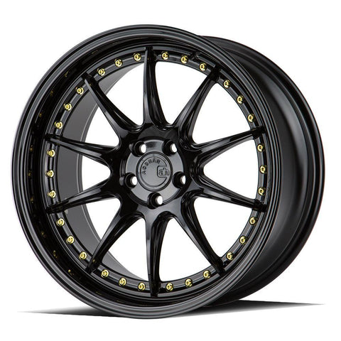 AodHan Wheels DS07 Gloss Black w/ Gold Rivets 18x9.5 | 5x100 (DS71895510035GB)
