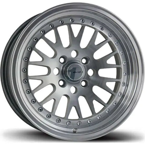 AVID1 AV12 Hypersilver w/ Machined Lip 16x8 | 4x100/4x114.3 (AV121680MA25MF)